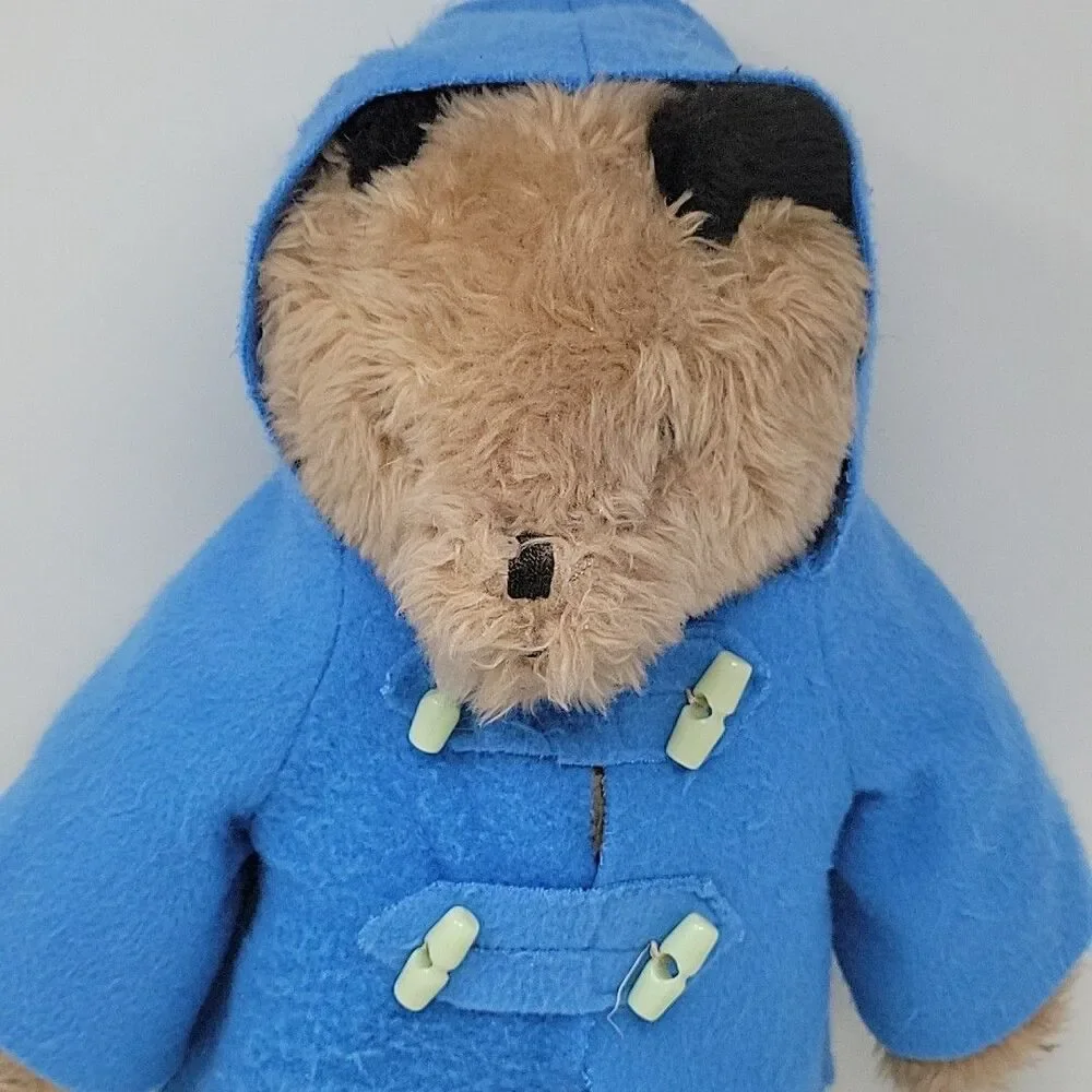 Vintage Paddington Bear Doll Raincoat Rain Boots Blue Yellow Toy 1977 Eden Toys